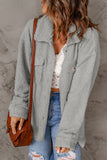 Flap Pockets Button Front Teddy Coat