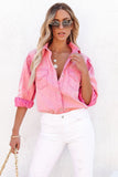 Acid Washed Snap Buttons Denim Shirt