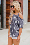 Star Print Cold Shoulder Top