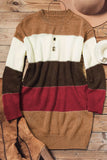 Khaki Color Block Sweater Dress