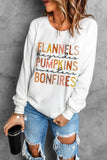 FLANNELS PUMPKINS BONFIRES Graphic Sweatshirt