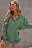 Snap Button Pullover Hoodie with Pocket