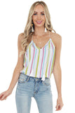 Striped Tank Top with Keyhole Detail