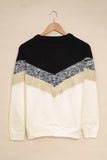 V Stripe Pattern Colorblock Sweater