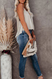 Deep V Neck Wrap Spaghetti Strap Tank Top