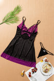 Lace Spice Satin Babydoll with Slit
