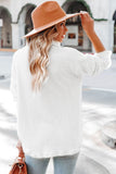 White Plush Button Down Pocketed Shirt Jacket