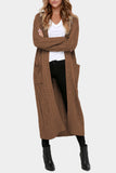 Cable Knit Open Front Long Cardigan