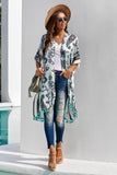 Boho Paisley Print Kimono Beach Cover up with Tassel