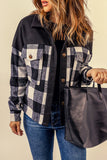 Plaid Patchwork Pockets Buttoned Shirt Jacket