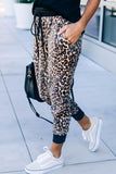 Brown Leopard Cotton Pocketed Joggers