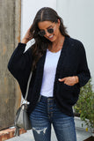Chunky Knit Solid Cardigan with Pocket