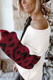 Print Contrast Color V Neck Sweater