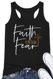 Printed Cross Faith Over Fear Tank