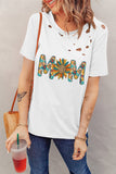 Sunflower-MoM Printed Short Sleeves Hollow Tee