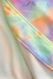 color Tie-dye Pocket Zip Up Hoodie