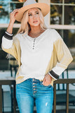 Block Buttoned Henley Top