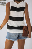 Striped V-Neck Knit Tank