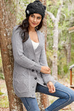 Multicolor Front Pocket and Buttons Closure Cardigan