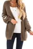 Soft Long Sleeve Cardigan with Stitch Detail