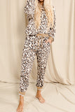 Print Long Sleeve Top and Drawstring Pants Loungewear