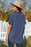 Short Sleeve Button Solid Shirt