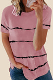 Tie-dye Stripe Casual T-Shirt