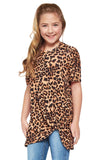 Camouflage Print Twist Girls Tee