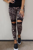 Floral Hollow Out Black Skinny Leggings