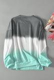 Multicolour Color Block Tie Dye Pullover Sweatshirt