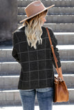 Beige Grid Pattern Turtleneck Sweater