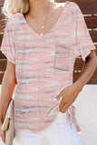 V Neck Front Pocket Camo Tee
