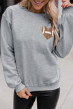 Rugby Heart Shape Print Long Sleeve Sweatshirt