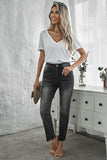 High Waist Ankle-Length Skinny Jeans