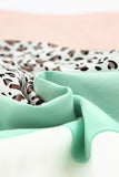 V Neck Ruffle Leopard Color Block Romper