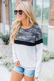 Camouflage Patchwork Long Sleeve Top