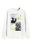 Letter Pattern Print Crew Neck Men's Graphic Sweatshirt