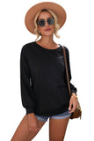 Plain Relaxed Fit Crew Neck Pullover Sweatshirt