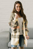 Thick Buttoned Open Front Cardigan with Pocket