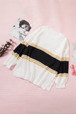Colorblock Drop Shoulder Knitted Pullover Sweater