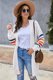 Striped Balloon Sleeve Cardigan