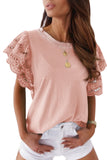 Hollow Out Ruffle Sleeve T-shirt