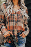 Plaid Pocket Buttoned Long Sleeve Shirt