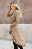 Selected Button Pocketed High Low Cardigan