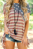 American Flag Asymmetric Blouse