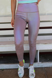 Purple Sheen High Waist Leggings
