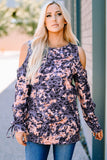 Leopard Cold Shoulder Long Sleeve Top