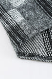 Plaid Print Buttoned Turn Down Collar Coat with Pocket