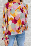 Multicolor Abstract Printed Long Sleeve Blouse