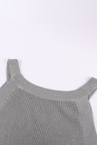 Solid Ribbed Knit Slim-fit Tank